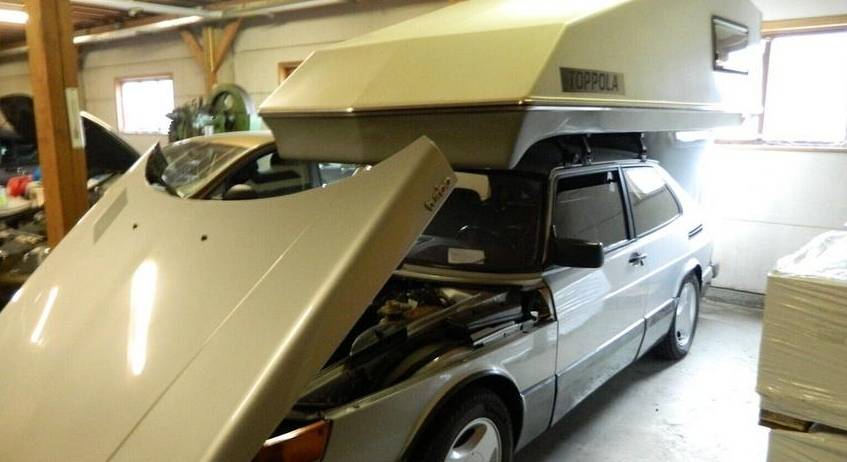 Toppola campers were first made for docked Saab 99s
